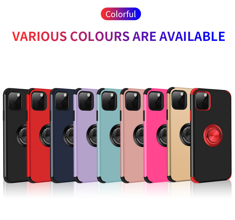 Pour iPhone 11 étui rigide avec support mat Anneau hybride Armure Housse de protection arrière pour Iphone 11ProMax X XR XS MAX 7 8 Plus