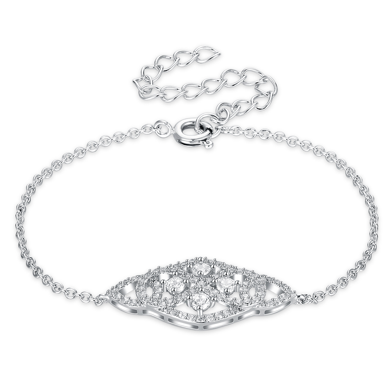 

New style sweet Bracelet for women white gold color setting cz bracelet chain fashion jewelry Free drop shipping