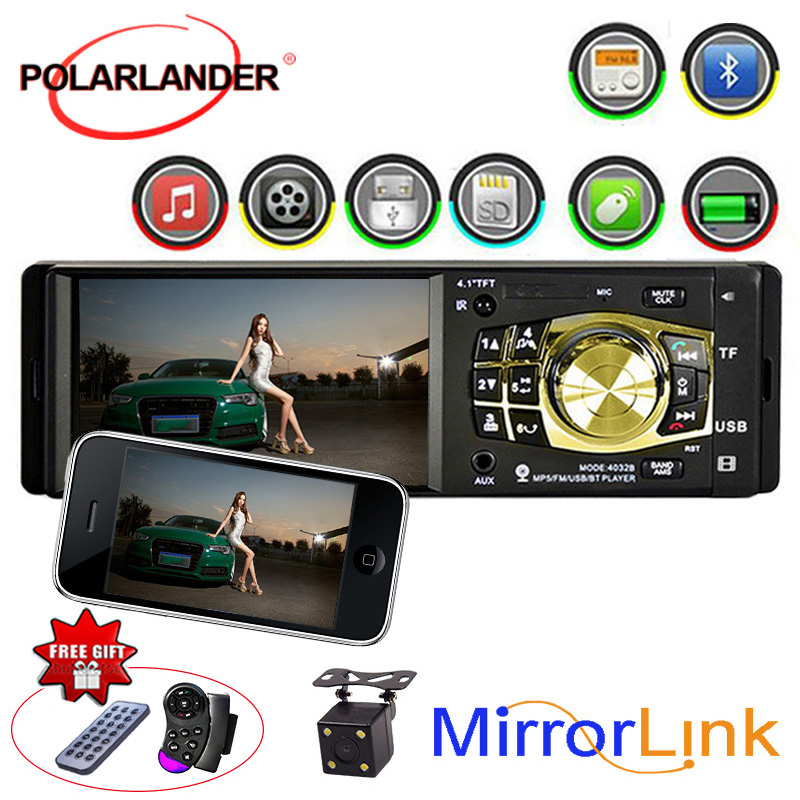 

Polarlander 4.1 Inch Car Radio Stereo MP5 Player Bluetooth Audio Video TF USB Port Camera Available Remote Control