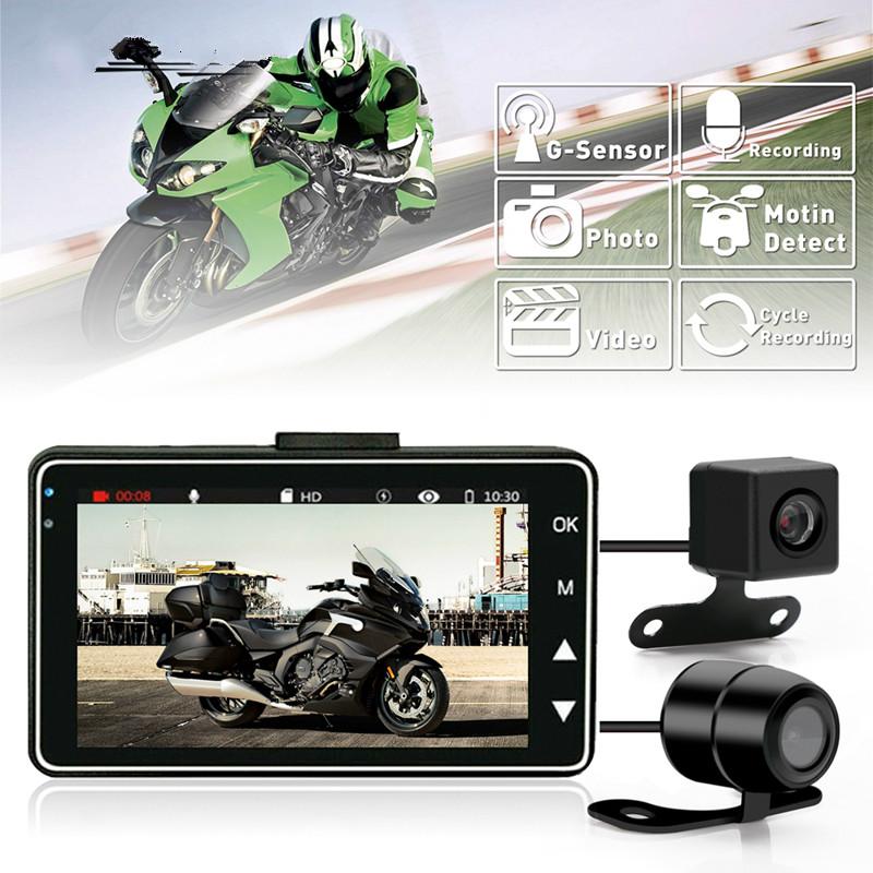 

Motorcycle DVR Camera Motor Motorbike Dash Cam with Special Dual-track Front Rear Recorder Dashcam
