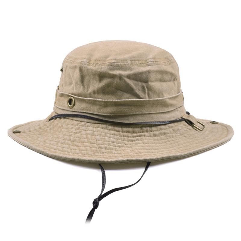 

Unisex Cotton Solid Sun Wide Brim Hat Bucket Cargo Safari Summer Fishing Beach tourism UV Protection Hat for Men Women, Black