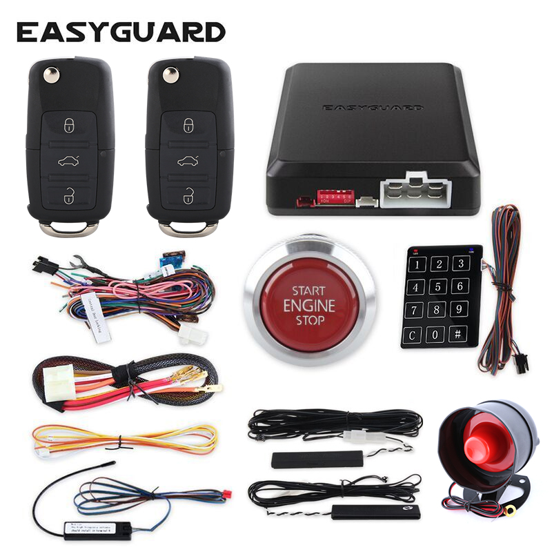 

EASYGUARD Car Alarm System auto Start stop alarm universal DC12V push button keyless entry