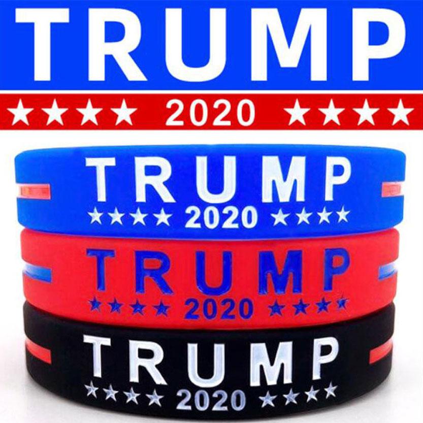 

Trump 2020 Silicone Bracelet Keep America Great Wristband US General Election Bangle Soft Band presidential campaign Promotional gifts