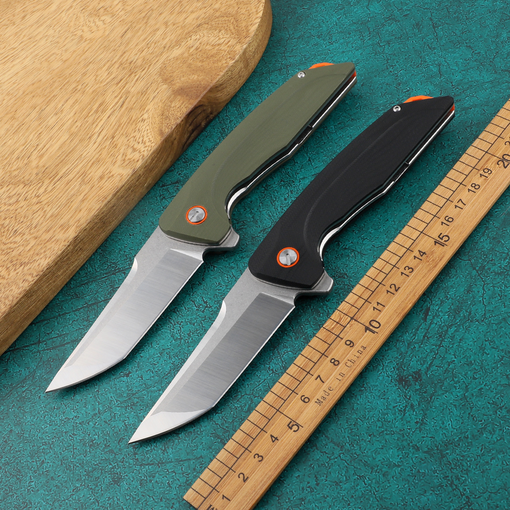 

Hokkaido knife folding knife 8CR14 blade G10 handle outdoor camping pocket kitchen fruit knife EDC tool