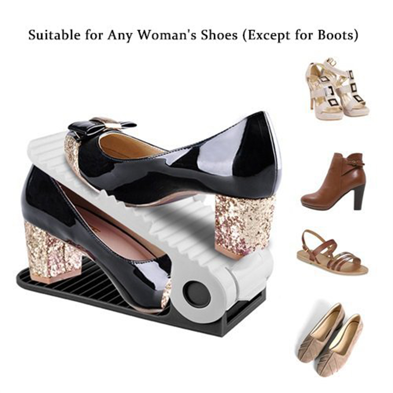 

8pcs Durable Adjustable Shoe Organizer Footwear Support Slot Space Saving Cabinet Closet Stand Shoes Storage Rack Shoebox