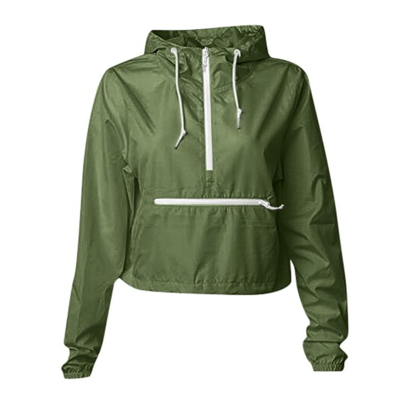 

Women' Lightweight Autumn And Winter Sport Jackets With Pocket Female Solid Color Casual Hooded Coat For 2020 Outdoor Clothes, Black