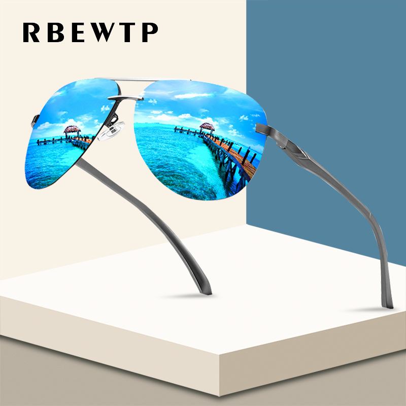 

RBEWTP Classic Alloy Frame Driver Men Sunglasses Polarized Coating Mirror Frame Eyewear aviation Sun Glasses For Women A143