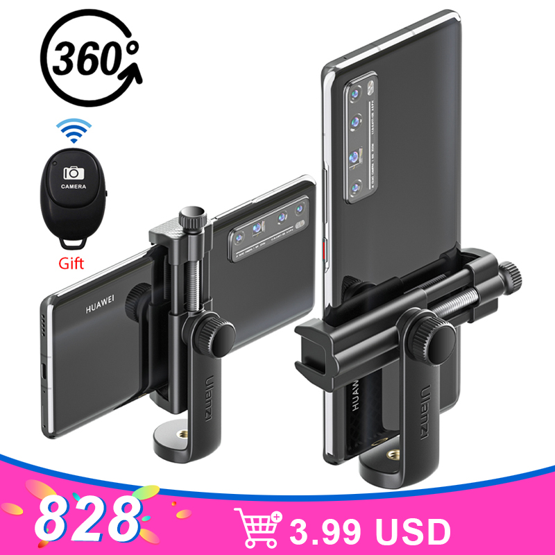 

Ulanzi ST-17 360° Universal Horizontal and vertical Shooting Phone Mount Holder Clamp Clip With Cold Shoe 1/4'' Tripod Mount