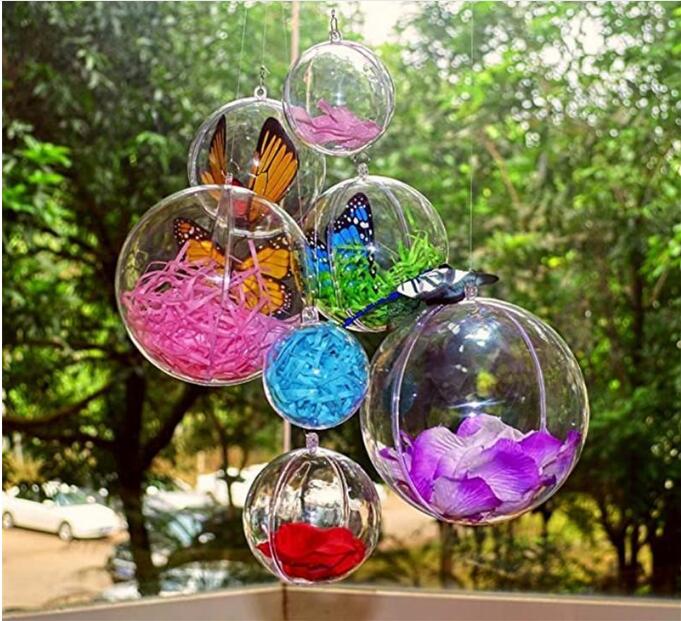 

4cm 5cm 6cm 7cm 8cm 9cm 10cm Clear Plastic Fillable Ball Ornament Baubles Creative Christmas Tree Decoration Ball Ornaments