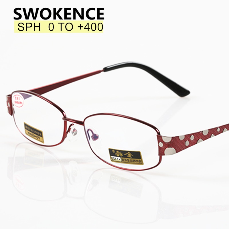 

SWOKENCE Women Slim Lenses Reading Glasses SPH +1.0 TO +4.0 Upscale Brand Presbyopia Eyeglasses Spectacles For Hyperopia G417