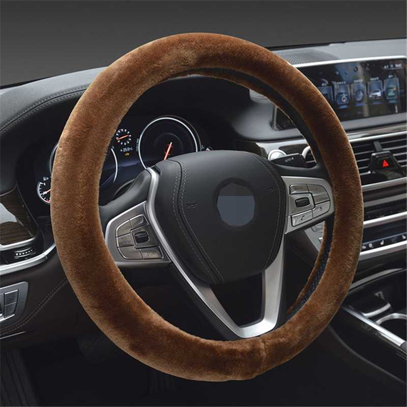 

Car Steering Wheel Cover Braid On The Steering-wheel Winter Warm Covers Car Styling Interior Accessories