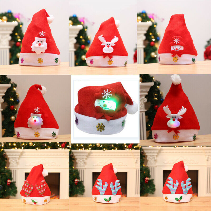 

Fashion Child Christmas Hat XMAS Santa Family Hats Gift For Children Kid baby