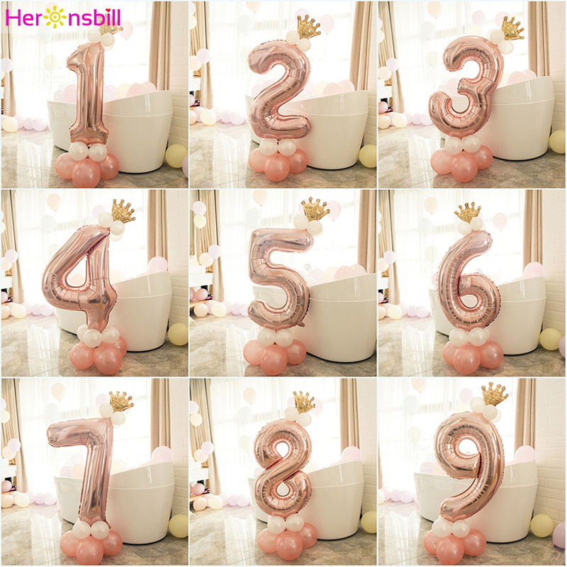 

15pcs 1st 1 2 3 4 5 6 7 8 9 Years Happy Birthday Foil Number Balloons Baby Boy Girl Party Decoration Kids Supplies 2nd 3rd 4th