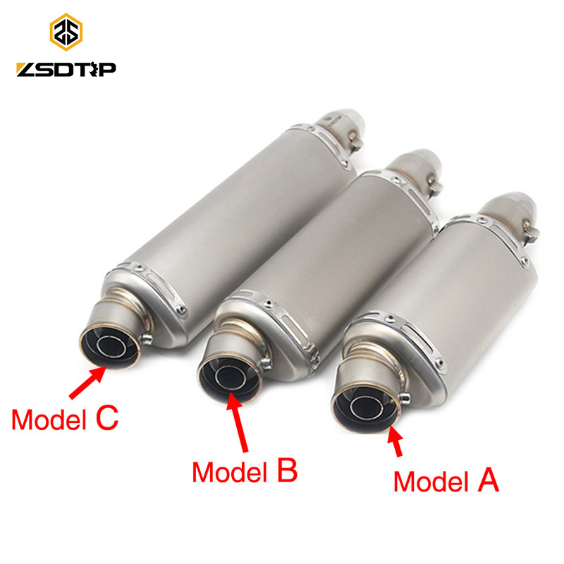 

ZSDTRP Universal Stainless Steel 38-51MM Exhaust Muffler Pipe Slip-On with Removable DB Killer for Scooter Motor Dirt Bike