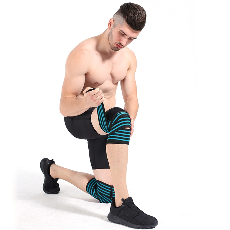 

Hot sale Aolikes Knee Sleeve Wrap Deep Keen Bend Elastic Nylon Leg Belt Protector Fitness Squat Sportswear Accessories, Red