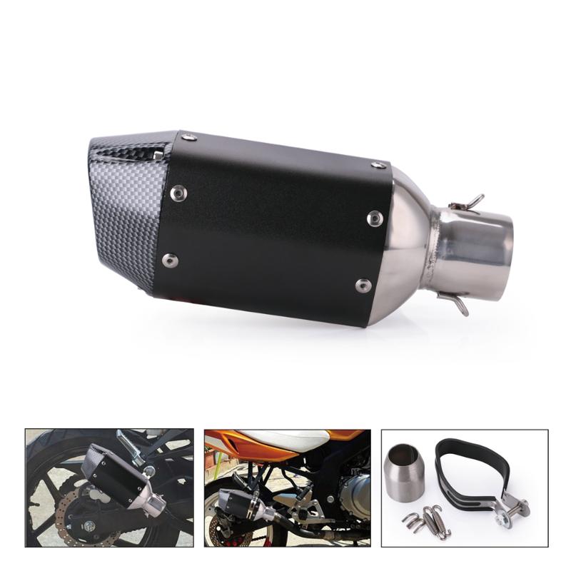 

51mm Universal Motorcycle Exhaust Pipe Muffler Removable Accessories Stainless Steel Black Short Exhaust