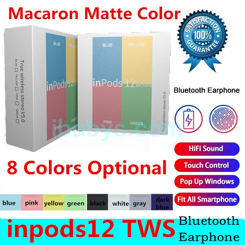 

Christmas gift Wireless Bluetooth Headphones i12 TWS inpods 12 Sport Earphones Headset Touch Earbuds with retail package PK i9s
