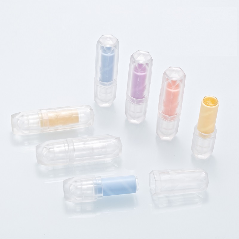 

Empty Lipstick Tube Rhombus Blue Purple Clear Yellow Cosmetic Packaging Semitransparent DIY 12.1mm Lip Lipstick Containers