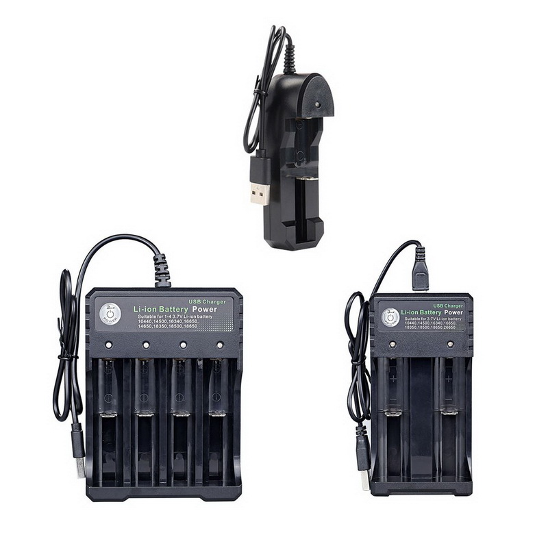 

USB 18650 Battery Charger Black 4 Slots AC 110V 220V Dual For 18650 Charging 3.7V Rechargeable Lithium Battery