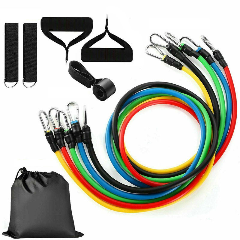 

11 Piece Pull Rope Set Fitness Elastic Band Resistance Belt Training Set Pull With Tension Rope Workout Equipment