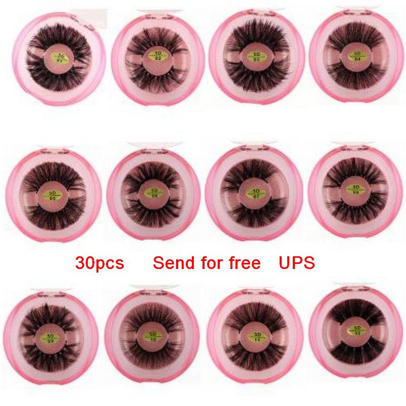 

30 pcs UPS False Eyelashes Wholesale Thick Strip Eyelashes 3D Mink Lashes Custom Packaging Label Makeup Dramatic Long