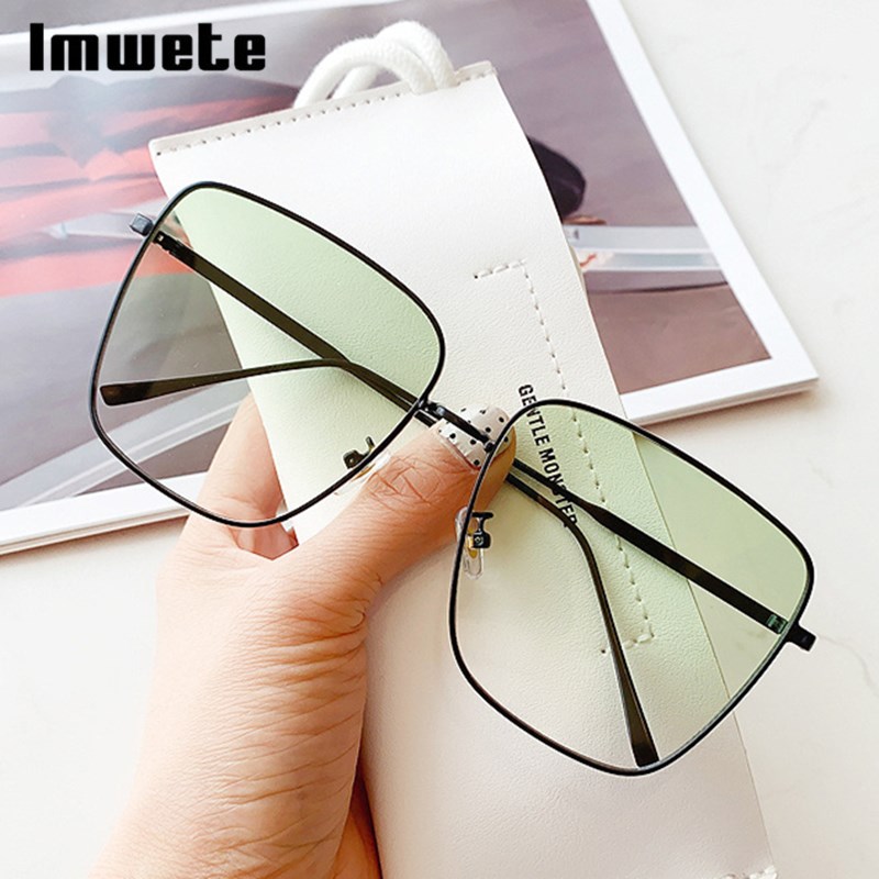 

Imwete Fashion Gradient Colorful Sunglasses Women Oversized Frame Style Men Decoration Sun Glasses UV400 Outdoor Eyewear