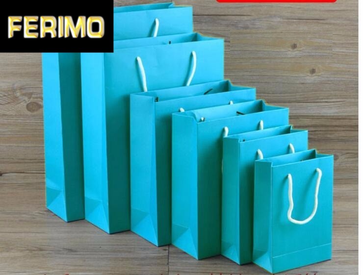 

Logo printing White Kraft Paper Gift Bag With Handle Wedding Birthday Party Gift Christmas New Year Shopping Package paper Bag