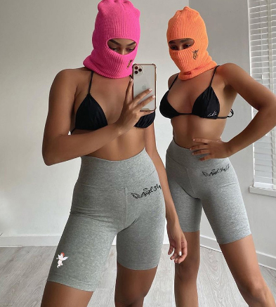 

2020 summer women' tight shorts printed high waist hip shorts sports running fitness bike fashion hot sale, Black
