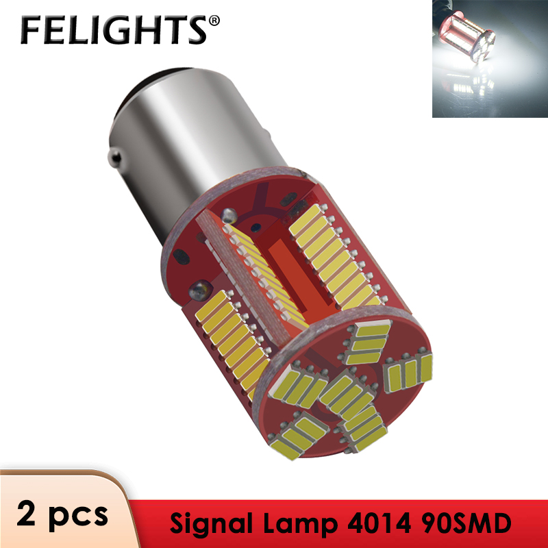 

2Pcs 1156 BA15S 1157 BAY15D LED Bulb P21W PY21W LED Car Light 2000LM 90SMD Turn Signal Lights Backup Tail Reverse Lamp DRL 12V, As pic