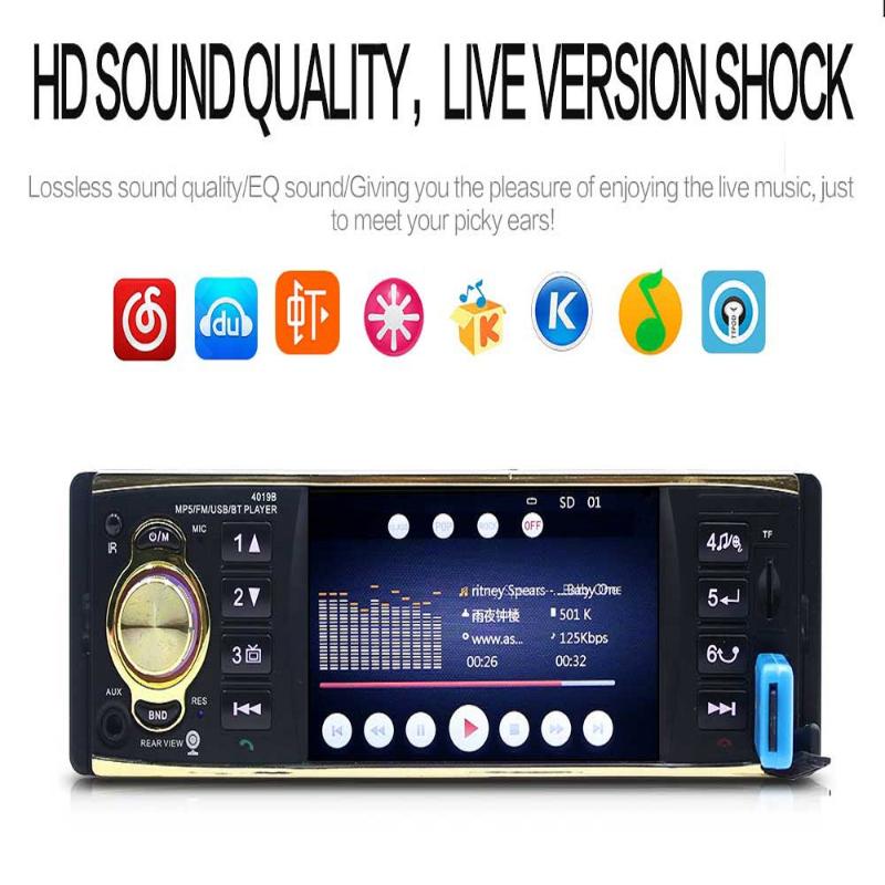

4.1 inch 1 Din Car Radio Audio Stereo AUX FM Radio Station Bluetooth Autoradio Support Rearview Camera Remote Control 4019B car dvd