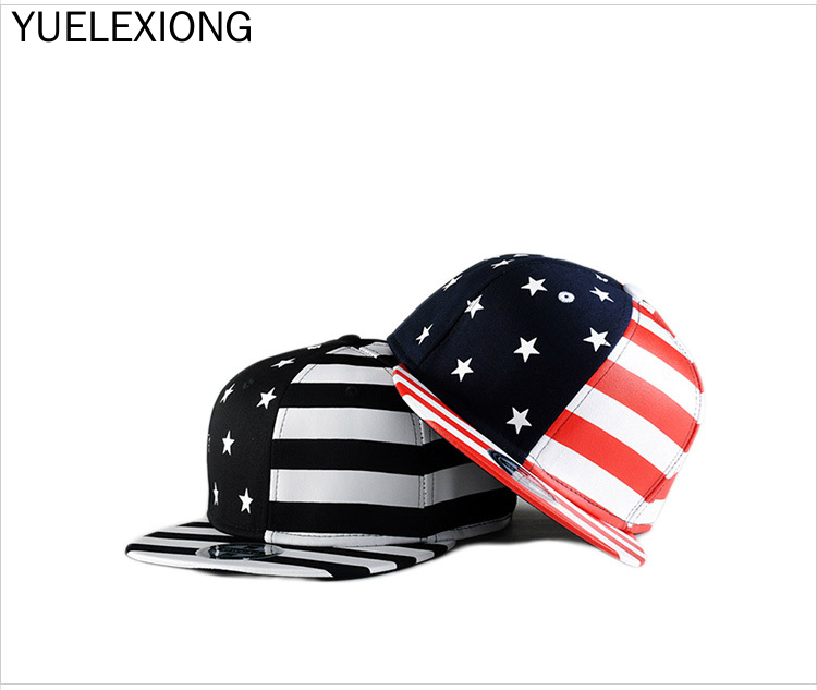 

2020 Fashion Street Dance Cool Hip Hop Caps USA Flag Snapback Snap Back Baseball Caps Hats American Flag, Black
