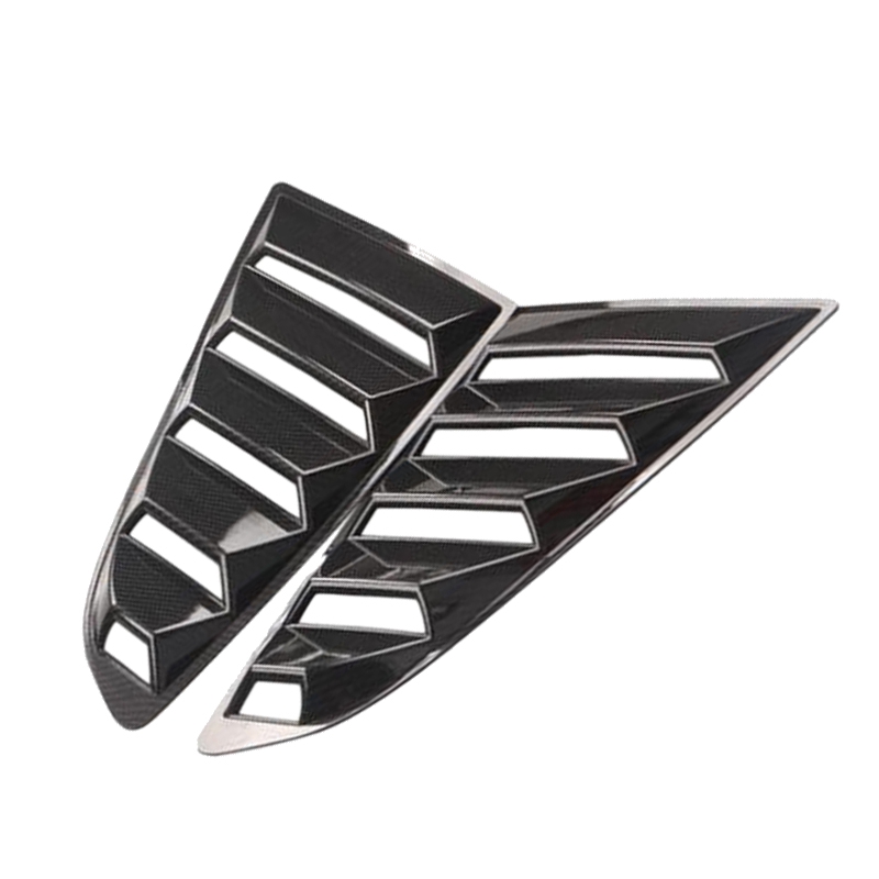 

Carbon Fiber Look Style Rear Quarter Window Louvers Scoops Spoiler Car Side Window Scoop Cover for Mustang 2020 -2020