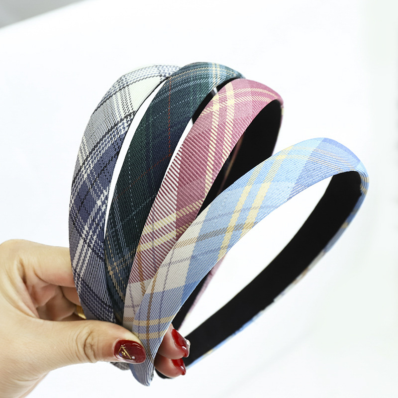 

Fashion 2CM Hairband Woman Plaid Elastic Thin Side Hair Bands Hairbands Womens Hair Accessories Headbands For Girls 2020 New