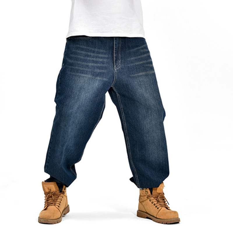 

Hiphop Seasons Loose Jeans Plus size 46 Men's Hip Hop Denim Pants Autumn Winter New Men Jeans Baggy Long Trousers Male Bottoms, Dark blue