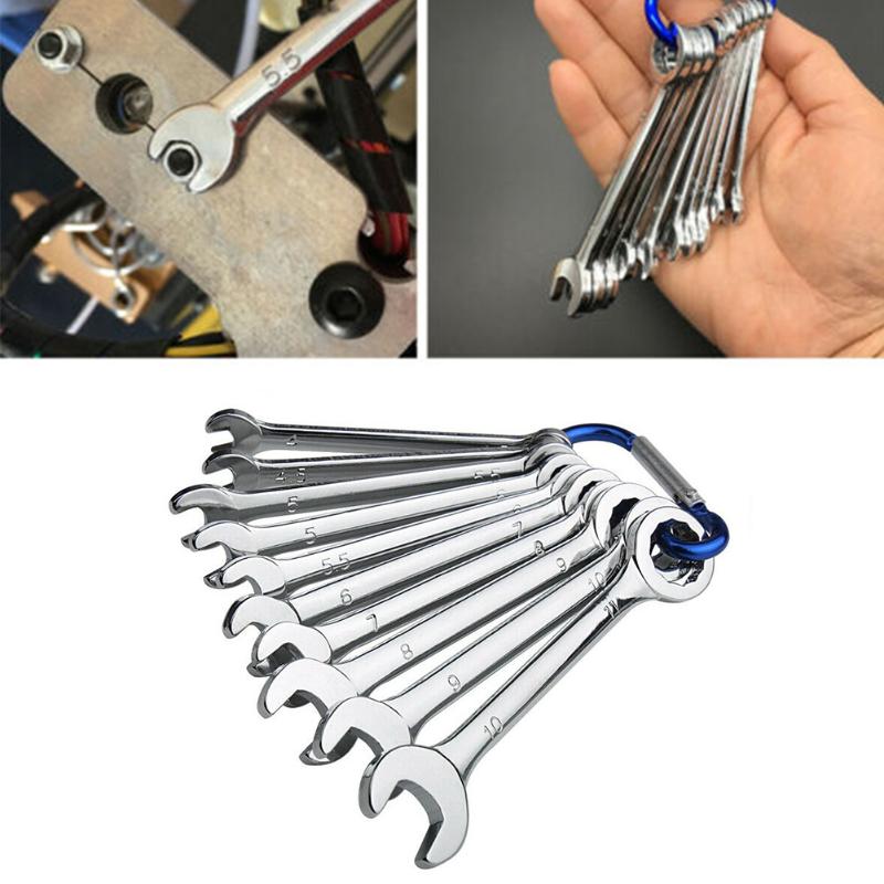 

10pcs Plum End Combination Durable Anti Slip Portable Hand Tools Spanner Mini Repair Dual Use Practical Home Wrench Set 4-11mm