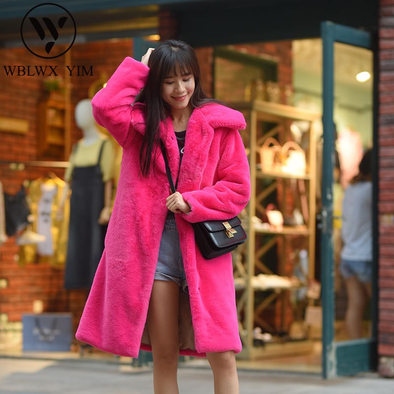 

Fashion Plush Fur coat women Thick warm Winter coats loose long Fur jacket Female High quality fuzzy Faux Rex coats, Caramel
