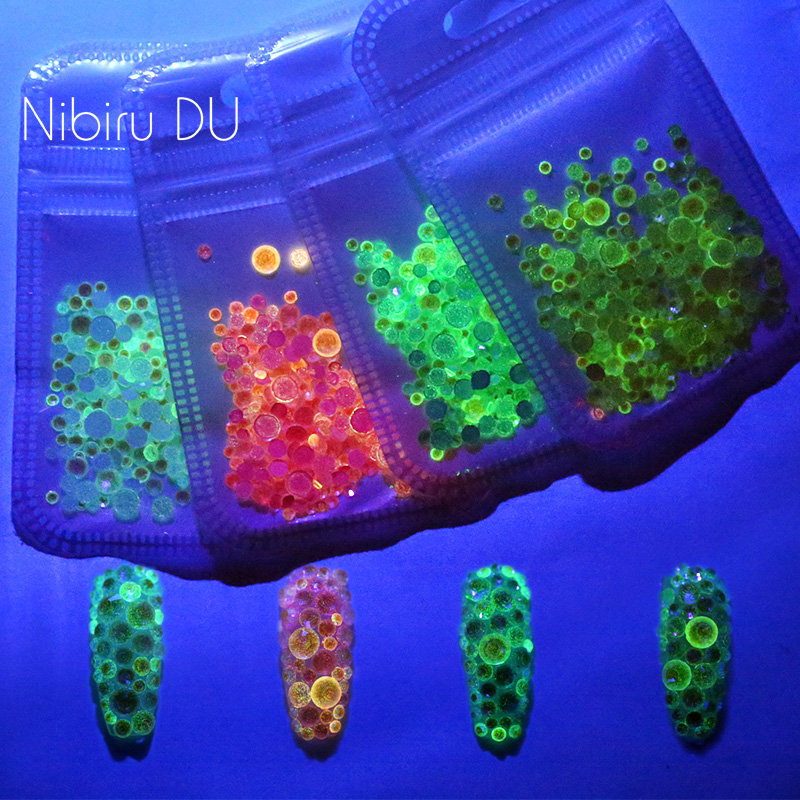 

Mix Size SS6-20 Luminous Glass Rhinestone For Nail Flatback Crystal 3D Glitter Fluorescence Nail Art New Decorations