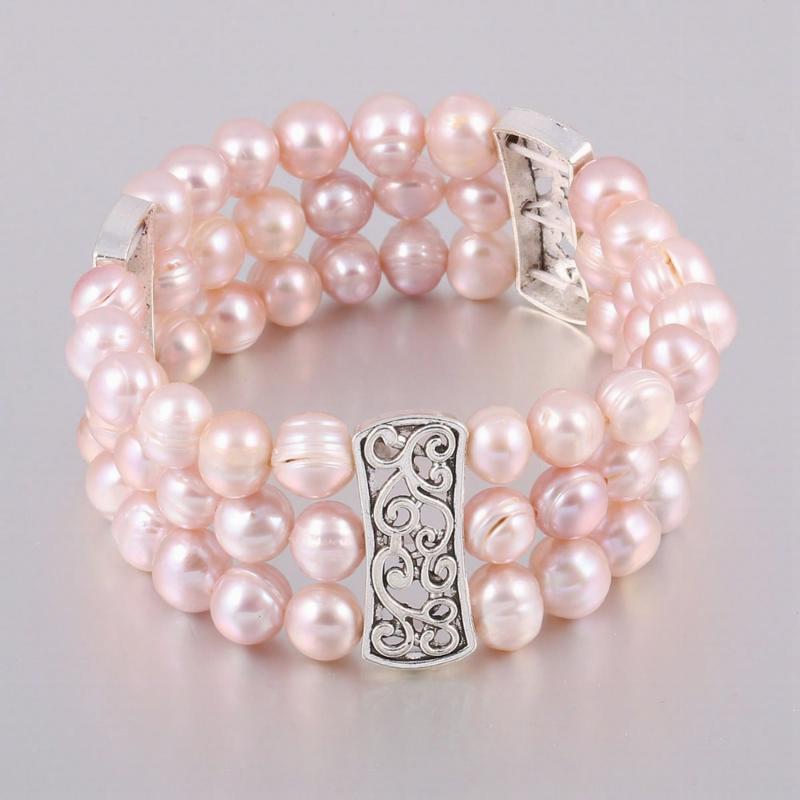 

100% Natural Freshwater Pearl Bracelet For Women Handmade Fine Jewelry Gift 8-9mm Multi Colors Pearl Bangles Bracelets Wholesale