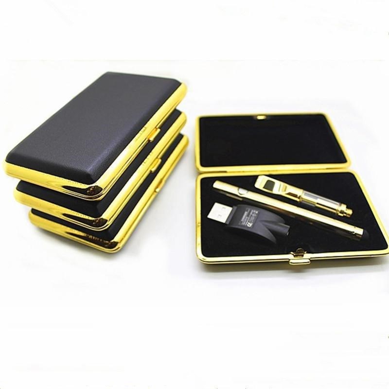 

Golden 510 Thick oil pen Ceramic Cartridge 92a3 280mah button battery with wireless USB charger zipper case wax pen starter kits