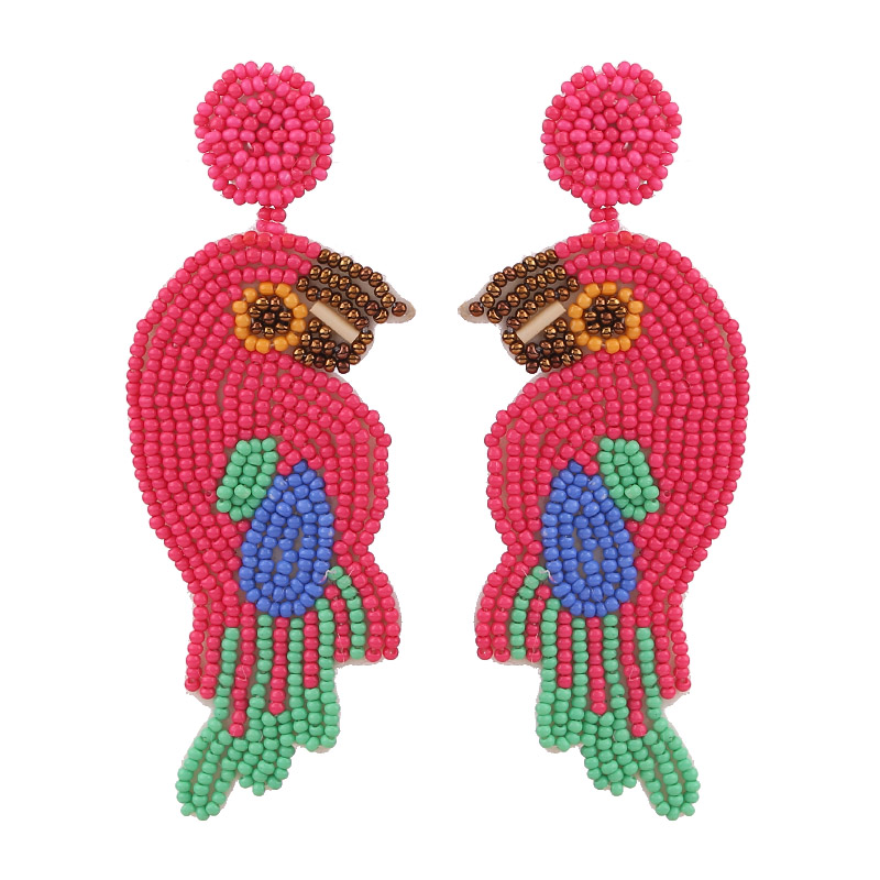 

Sehuoran Ins 2020 New Color Parrot Drop Earrings For Women Beads Bird Boho Earrings Long Fringed Dangle Wedding Jewelry