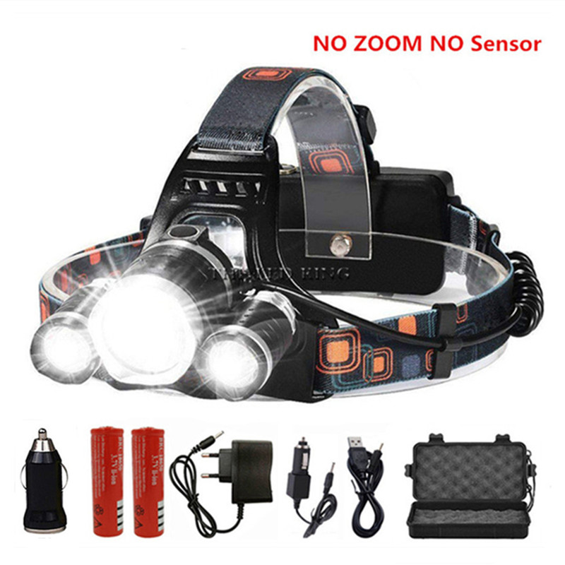 

Super Power LED Headlamp T6 R5 LED Head light Zoom headlamps use 2x18650 battery Bicycle Light Waterproof