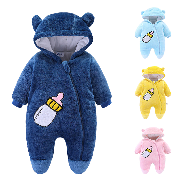 

Baby girl outfit Winter Infant Clothing Overalls Thick Fluff Baby Rompers For Baby Girls Jumpsuit cute  Boys Clothes, As picture