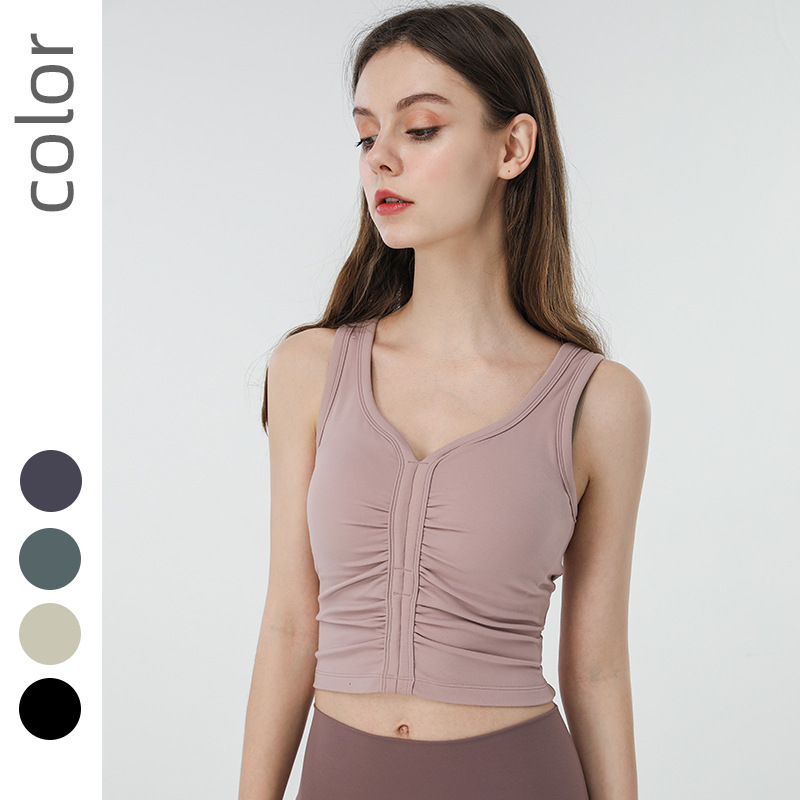 

Women Padded Yoga Top Shirts Breathable Gym Vest Women Sport Tank Tops Running Shirts Quick Dry Sportswear Workout Taining Shirt, Pink