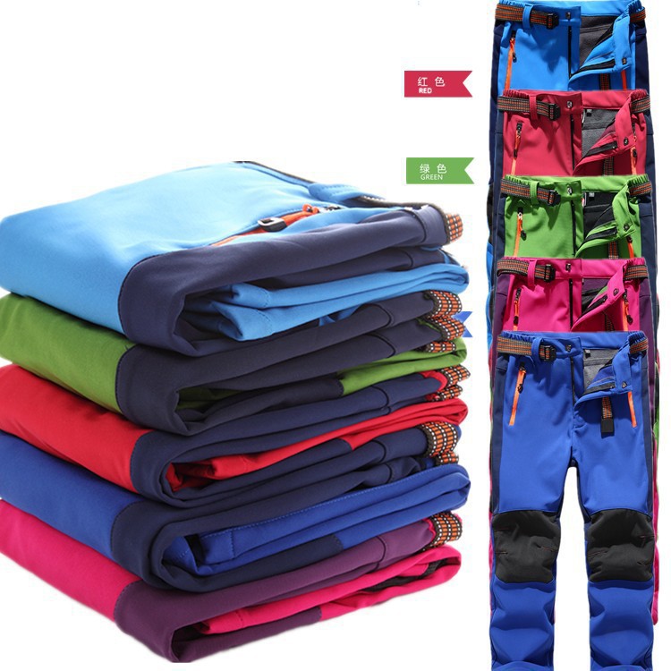 

CHILDREN' Technical Pants Brushed and Thick Autumn and Winter Soft Pants Men Women Children Athletic Waterproof B, Red