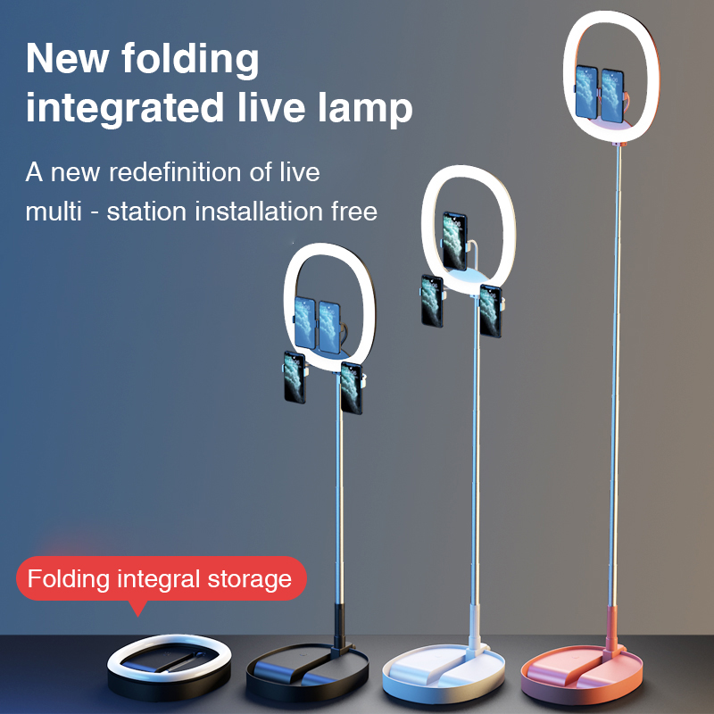 

Foldable Portable LED Ring Light Lamp Annular Lamp Bi-color with 7200mAh Built-in Battery for Video Live Beauty Lights