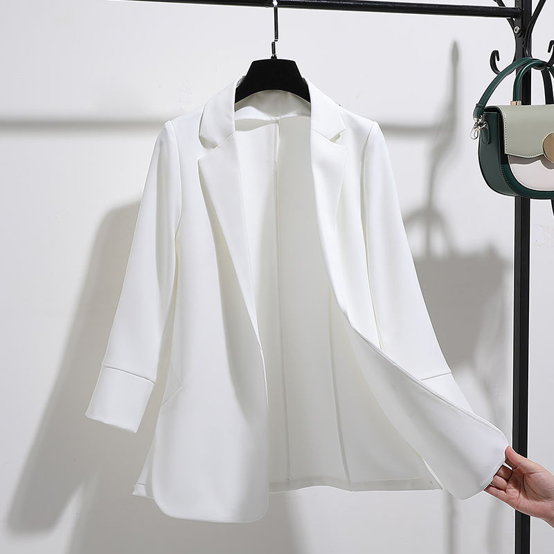

2020 Summer New Plus Size Women' Business Single Button Suits Outwears Female Fashion Office Lady All-match Slim Blazers A137, White