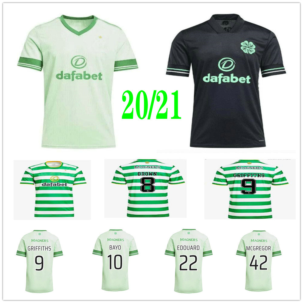 

2020 2021 Celtic Soccer Jersey MCGREGOR GRIFFITHS FORREST BROWN ROGIC CHRISTIE EDOUARD Custom  21 Home Away Adult Kids Football Shirt, Black men size s-xxl