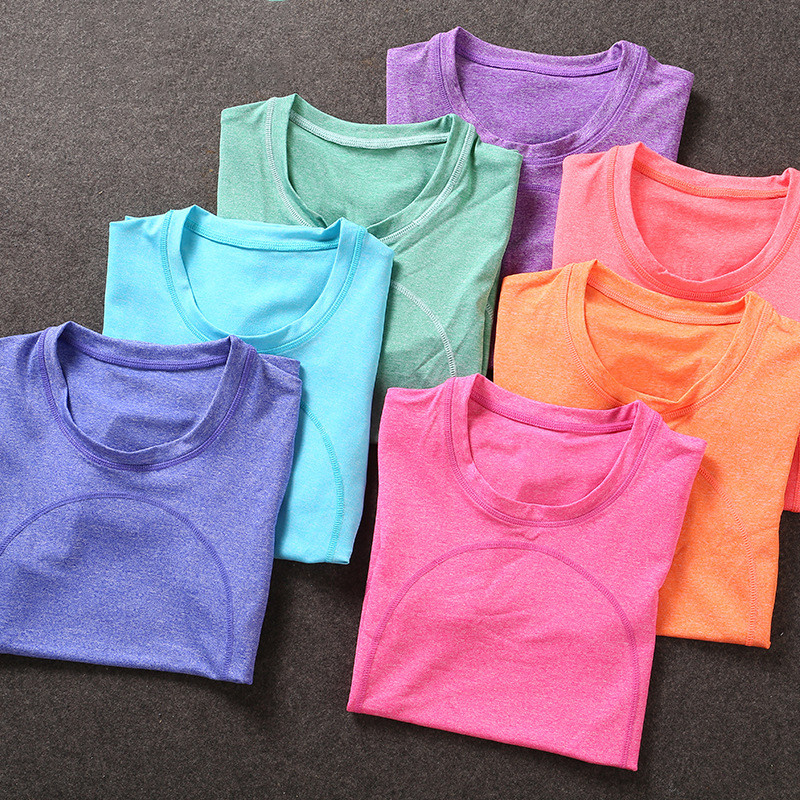 

Women Professional Shirt for Fitness Running Sports T shirt Short-sleeved Quick Drying Tees Jogging Exercises Woman Tops P008, Orange