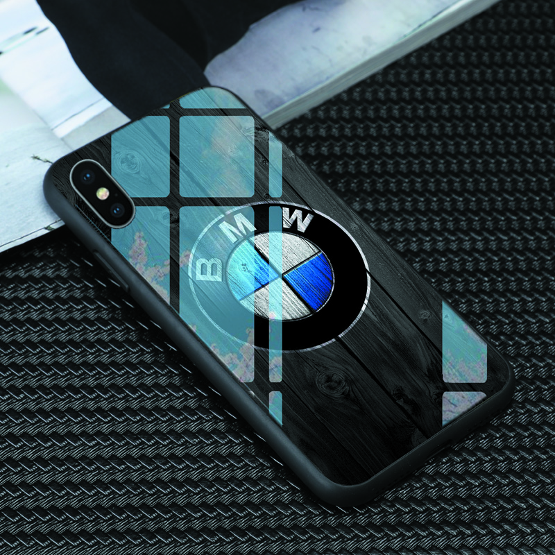 

FREE SHIPPING BMW CAR Glass case Phone Case for iphone 12 MINI X XS Max XR 6 6s 7 8 plus 12 11 PRO MAX Samsung s8 s9 s10 plus note 8 9 BMW