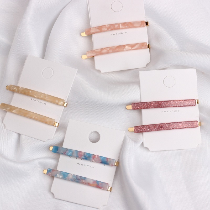 

2pcs Vintage Hollow Hair Clip Fashion Women Metal Acetate Hair Pin Clip Leopard Geometric Hairpins Accessories